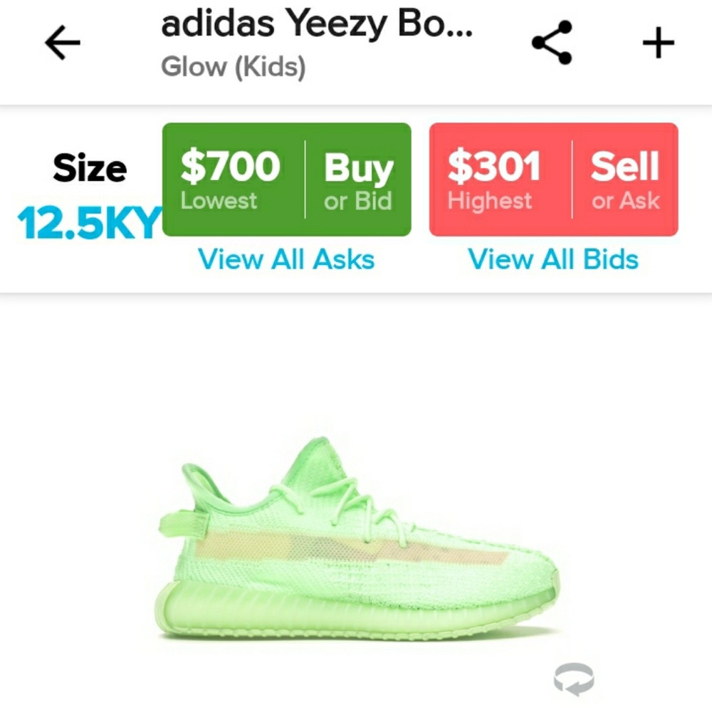 Yezzy glow/glow/glow  13.5 kids